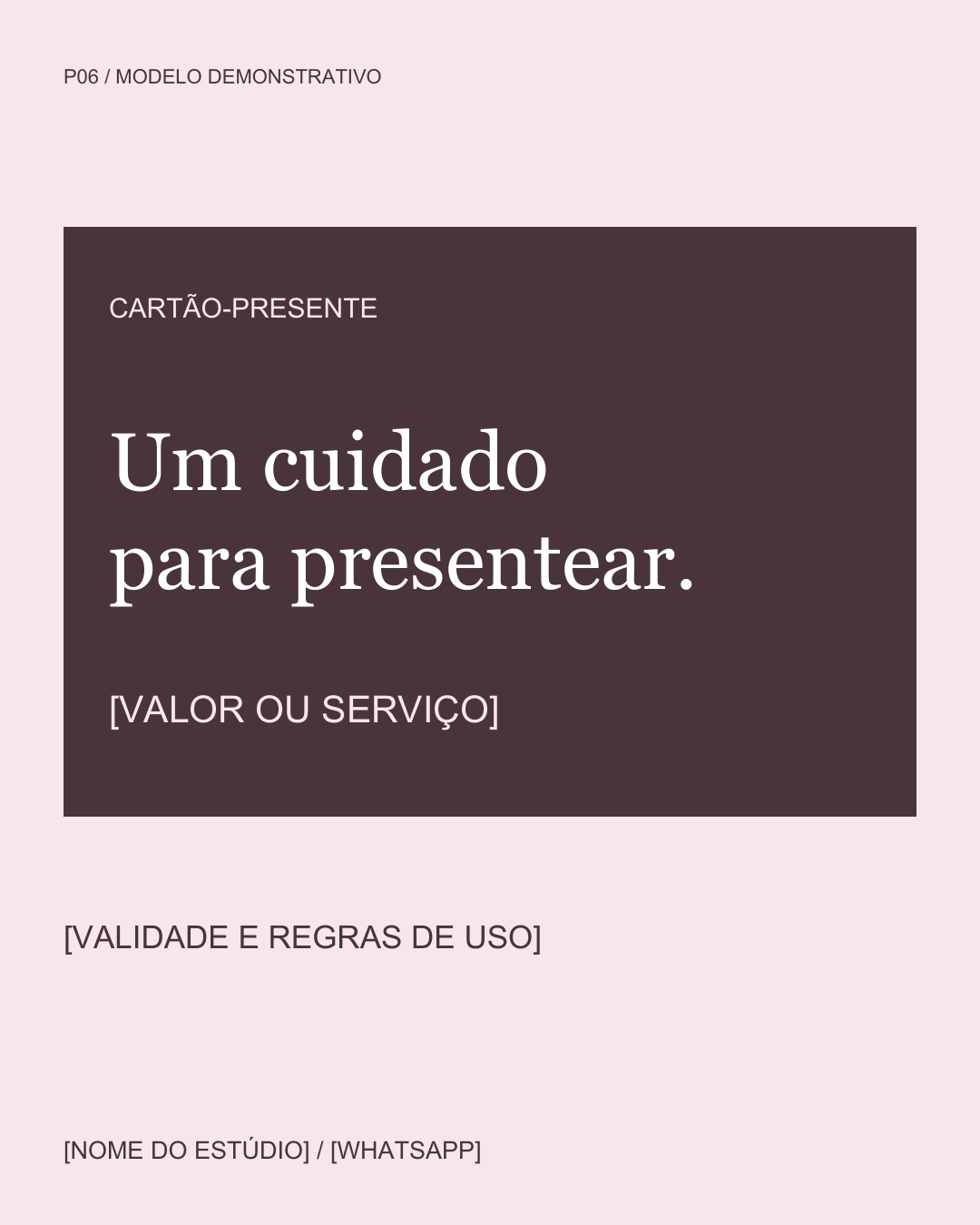 Abrir o modelo de cartão-presente